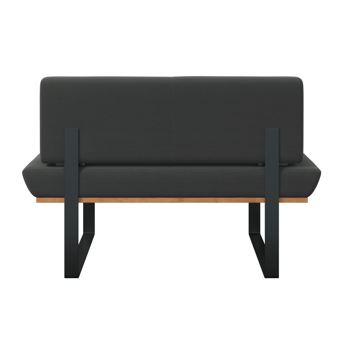 Sitzbank Tristan Webstoff anthrazit, B: 130cm - Anthrazit/Schwarz, MODERN, Holz/Textil (130/48/90cm) - James Wood
