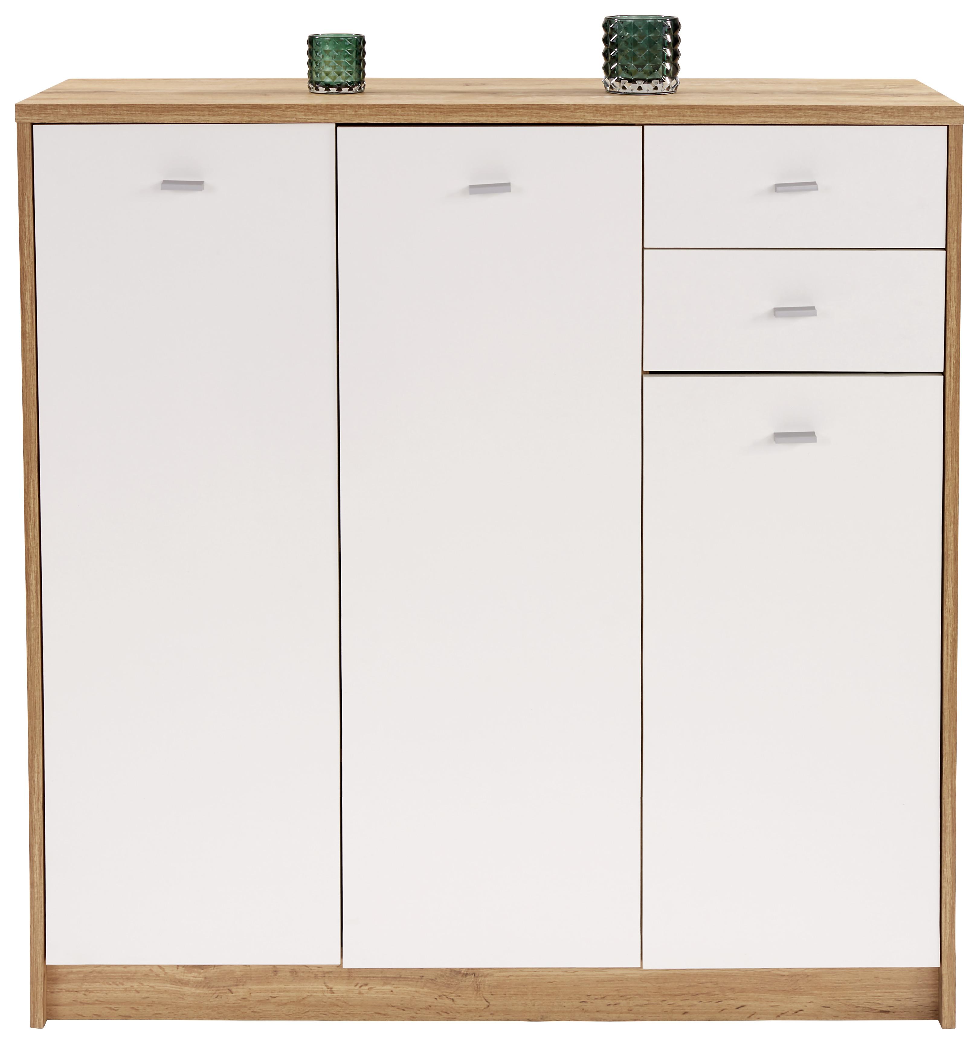 Komoda 4-You New Yuk09 - čierna/farby duba, Moderný, kompozitné drevo/plast (109,1/111,4/34,6cm)