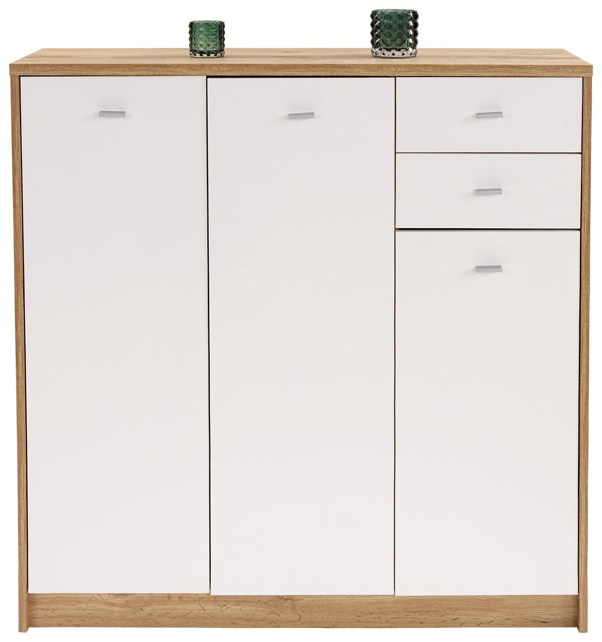 KOMODA 4-YOU NEW YUK09 - čierna/biela, Modern, kompozitné drevo/plast (109,1/111,4/34,6cm)