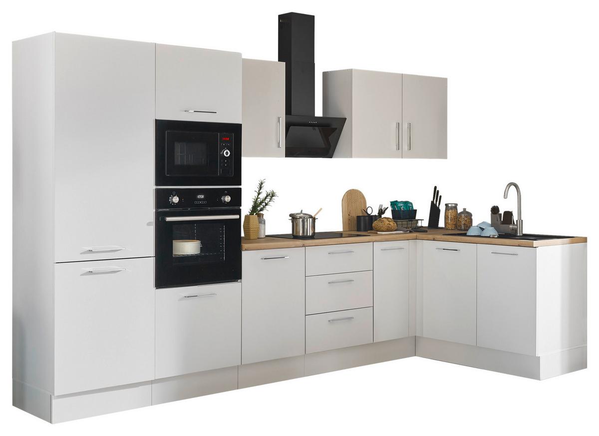 Eckküche Turin Weiss/eiche Dekor 330x165 Cm - Weiß/Eiche Artisan, Basics, Holzwerkstoff (330/165cm) - MID.YOU