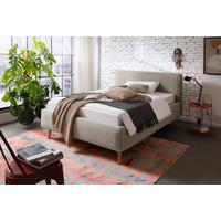 Polsterbett Mattis140x200cm Taupe, Inkl. Bettkasten - Taupe/Eichefarben, Design, Holz/Textil (140/200cm) - Livetastic