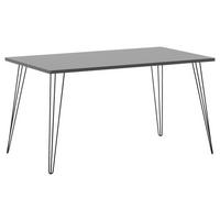 Schreibtisch Fynn Platinfarben L: 120cm - Platinfarben/Schwarz, Design, Holzwerkstoff/Metall (120/80/74cm) - MID.YOU