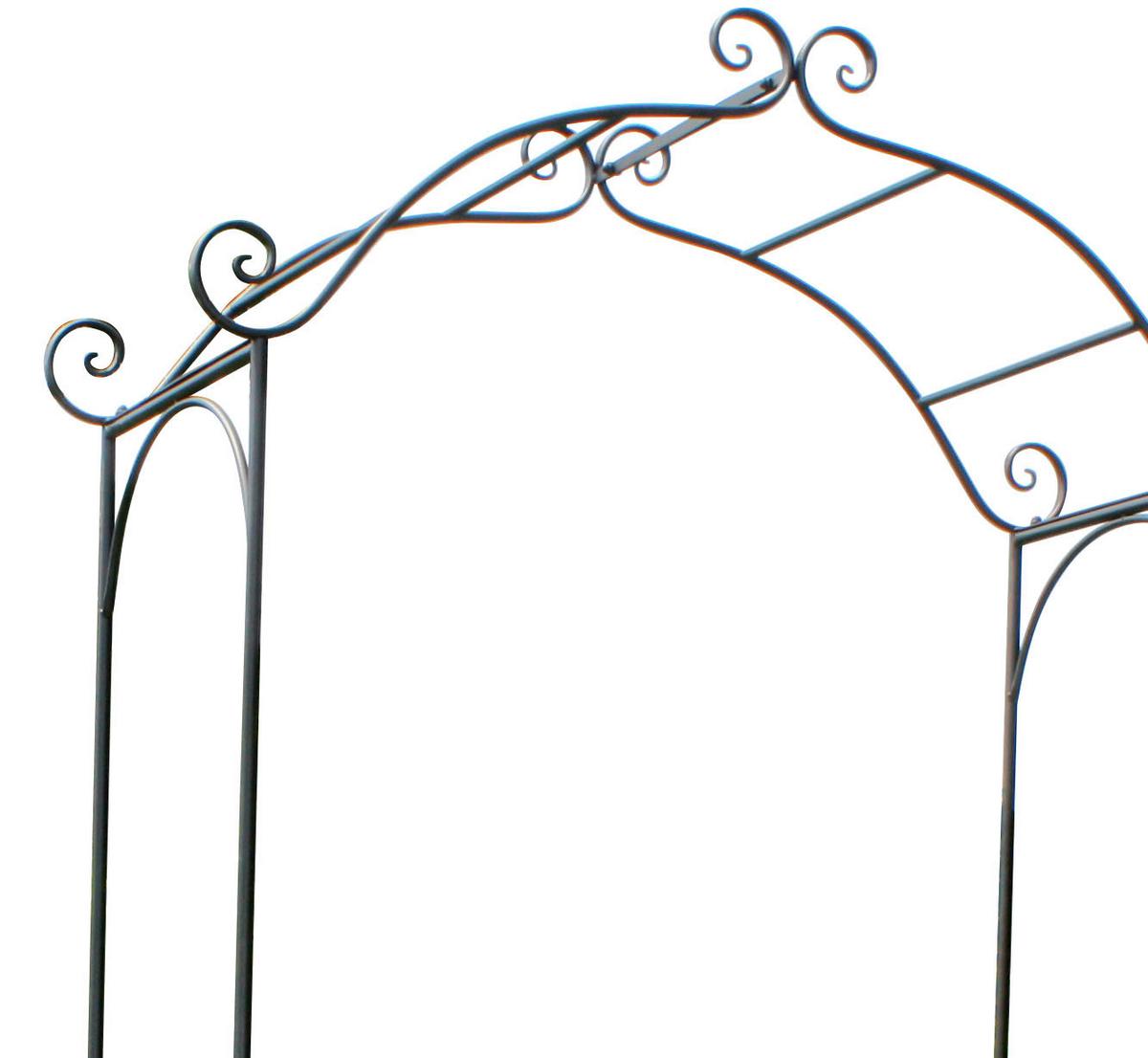 Gartenbank Stahl 2-Sitzer Colima mit Rosenbogen - Schwarz, MODERN, Metall (124/200/48cm)