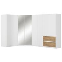 Eckkleiderschrank Costa Weiß Eiche Artisan Dekor - Eiche Artisan/Weiß, MODERN, Holzwerkstoff (208/197/298cm) - Rauch Möbel