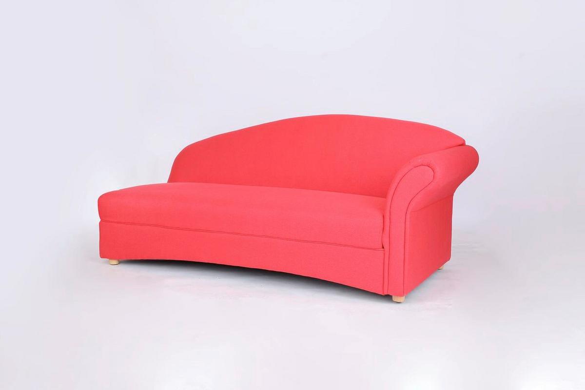 3-Sitzer Loretta ca.193x83x85 cm, Armlehne rechts - Rot, Basics, Holz/Textil (193/83/85cm)