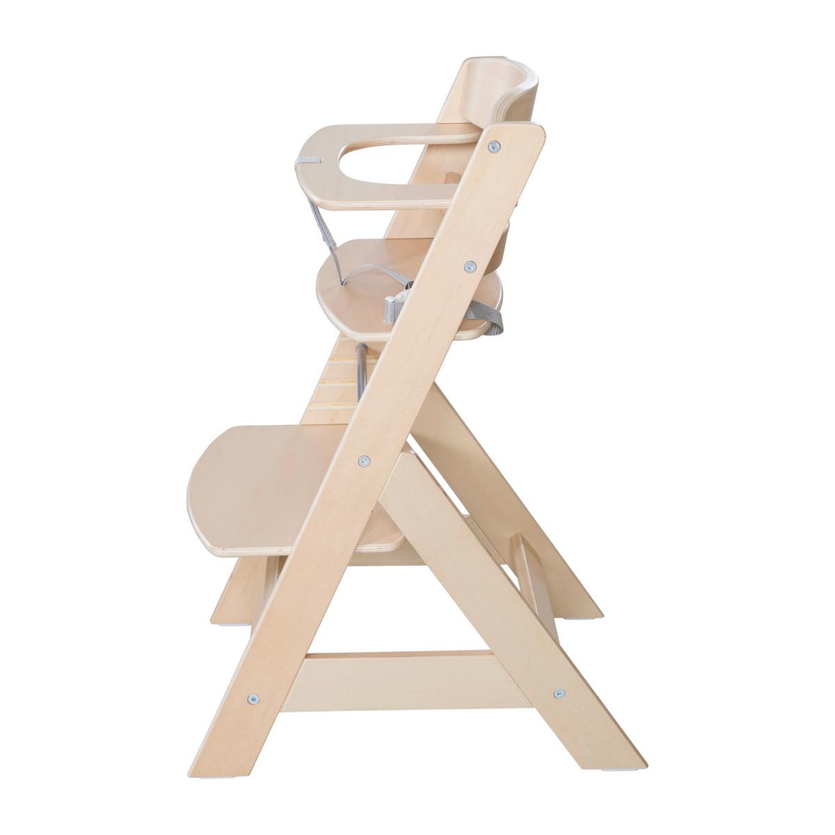 Hochstuhl höhenverstellbar natur lackiert - Naturfarben, MODERN, Holzwerkstoff/Textil (44,5/80/54cm) - Roba