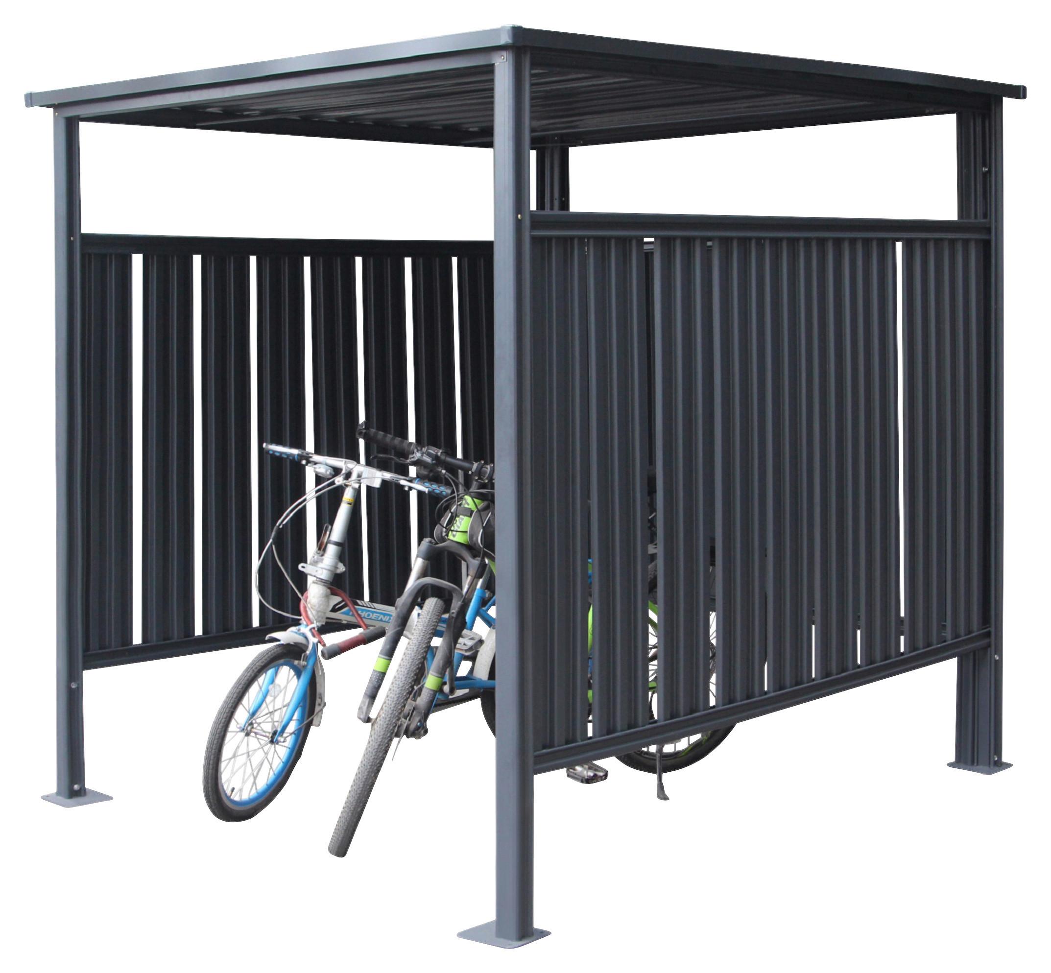 FAHRRADGARAGE FAHRRAD- UND RAUCHUNTERSTAND - Anthrazit, Basics, Metall (180/210/200cm)