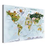 Leinwandbild Grün Pastellblau B: 120 cm - Pastellblau/Grün, Basics, Holz/Textil (120/80/1,2cm) - artgeist