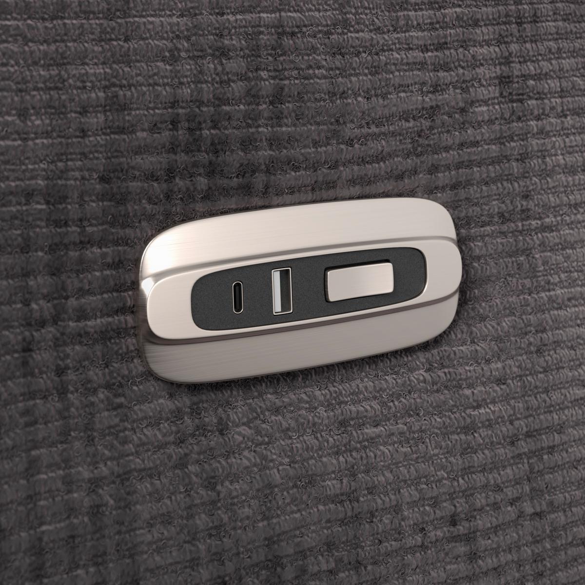 Relaxsessel Manila Chenille anthrazit, B: 73 cm - Anthrazit/Schwarz, MODERN, Textil/Metall (73/113/89cm)