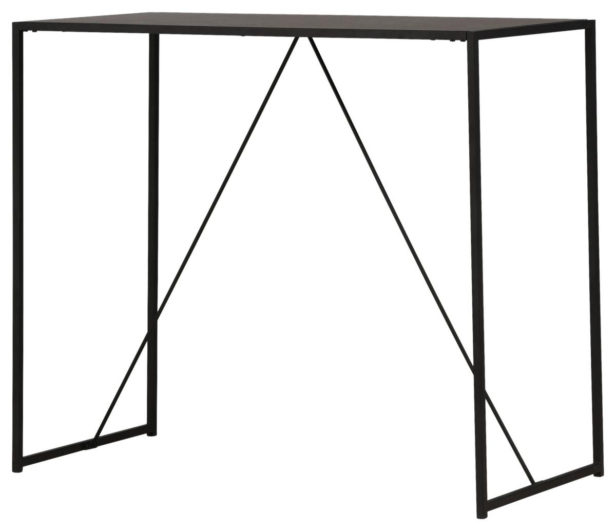 Bartisch Brea - Schwarz, Design, Holzwerkstoff/Metall (120/60/105cm) - Livetastic