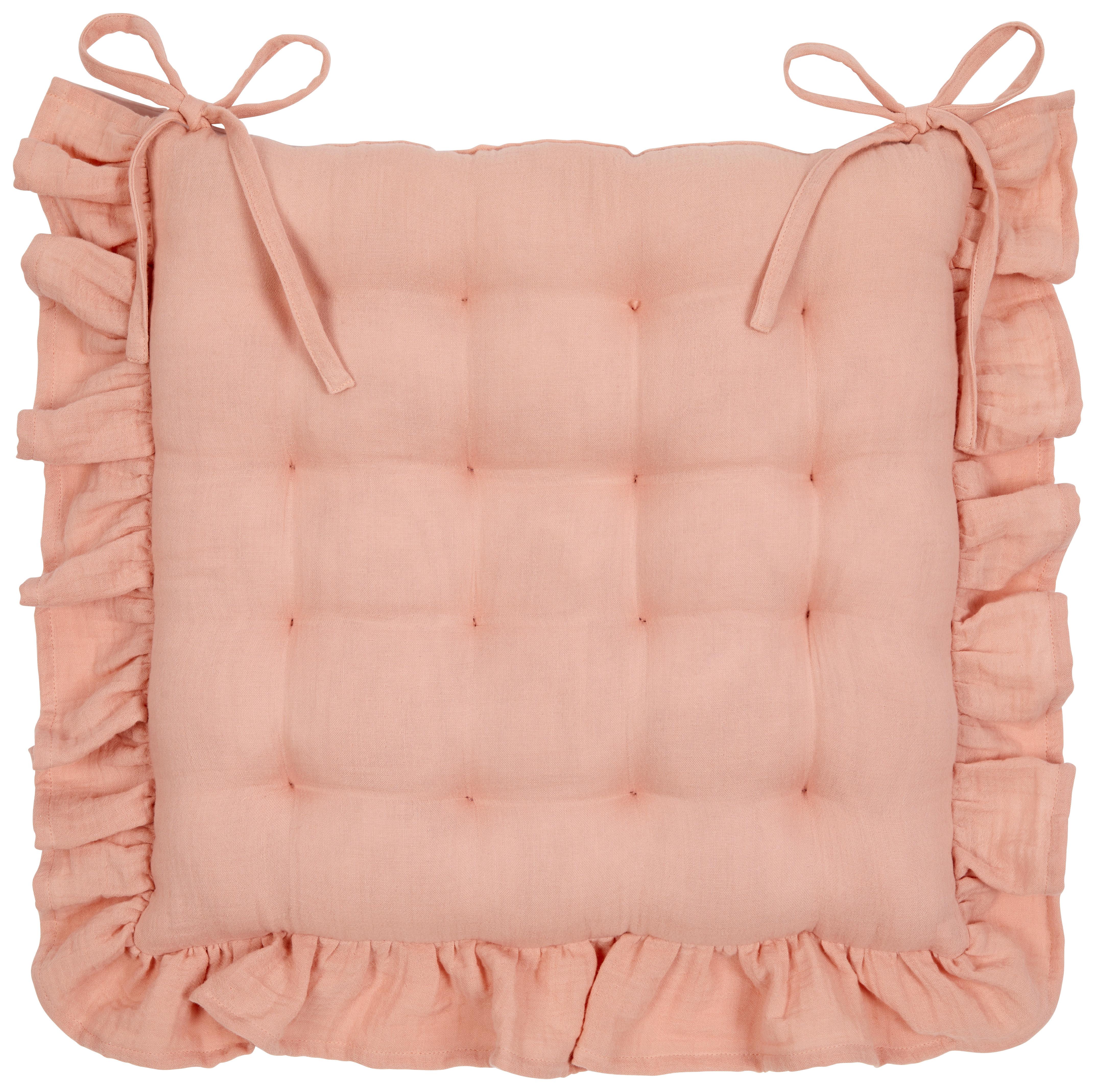 Sitzkissen Nora Rosa 40x40 Cm Baumwolle - Rosa, MODERN, Textil (40/40cm) - Luca Bessoni