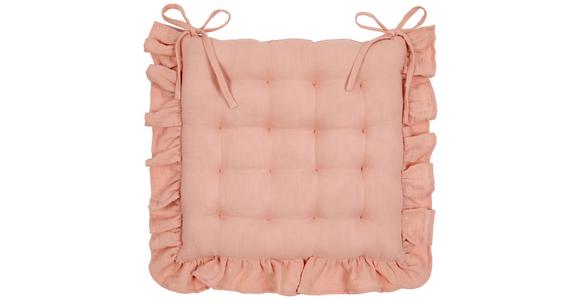 Sitzkissen Nora Rosa 40x40 cm Baumwolle - Rosa, MODERN, Textil (40/40cm) - Luca Bessoni