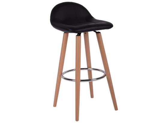 Barhocker Arenas - Chromfarben/Schwarz, MODERN, Holz/Textil (45/86,5/44cm) Barhocker Arenas - Chromfarben/Schwarz, MODERN, Holz/Textil (45/86,5/44cm)