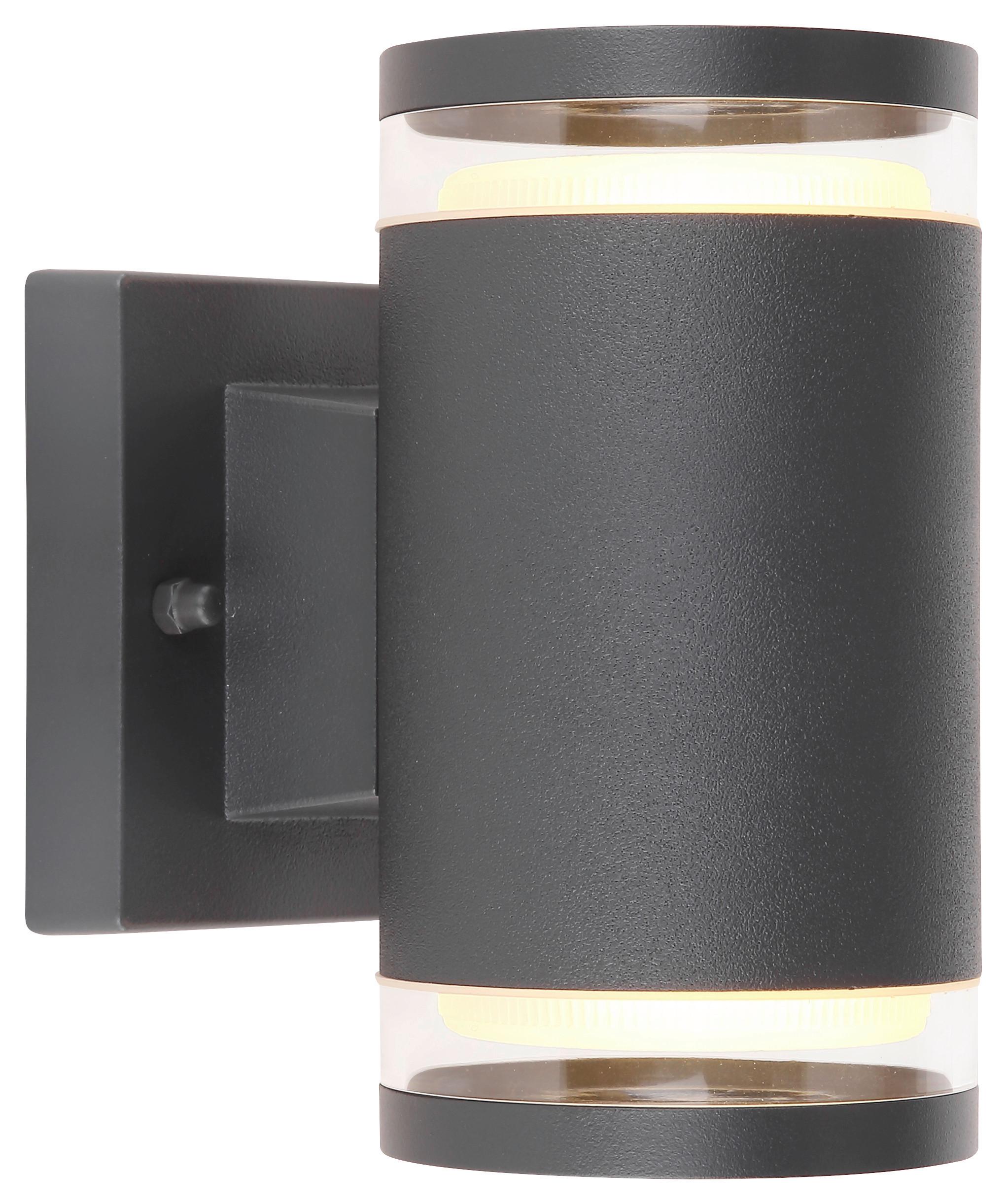Led Außenleuchte Alcala 11 Watt Aluminium Wandmontage - Klar/Anthrazit, Basics, Glas/Metall (10/16,5cm) - Globo