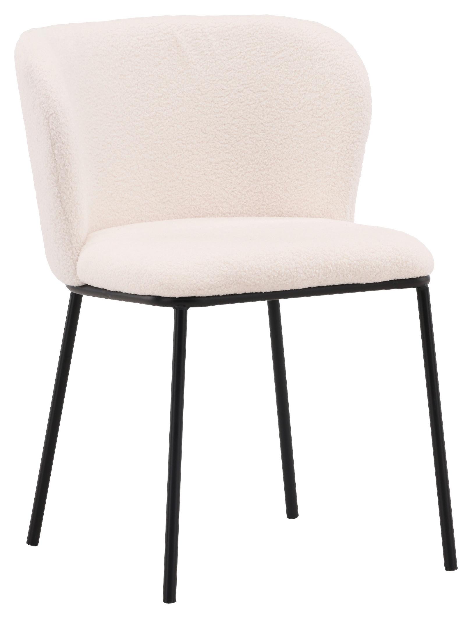 Stuhl-Set Edina - Schwarz/Weiß, Design, Textil/Metall (56/55/76cm) - Livetastic