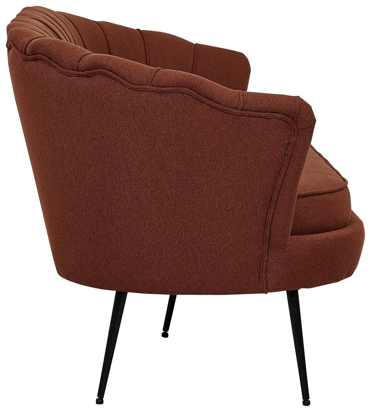 2-Sitzer-Sofa Calais - Rostfarben/Schwarz, Design, Textil/Metall (180/78.5/78cm) - Livetastic