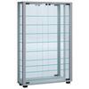 Vitrine Lumo Silberfarben B: 59 cm - Silberfarben/Schwarz, MODERN, Glas/Holzwerkstoff (59/91,3/18cm) - MID.YOU