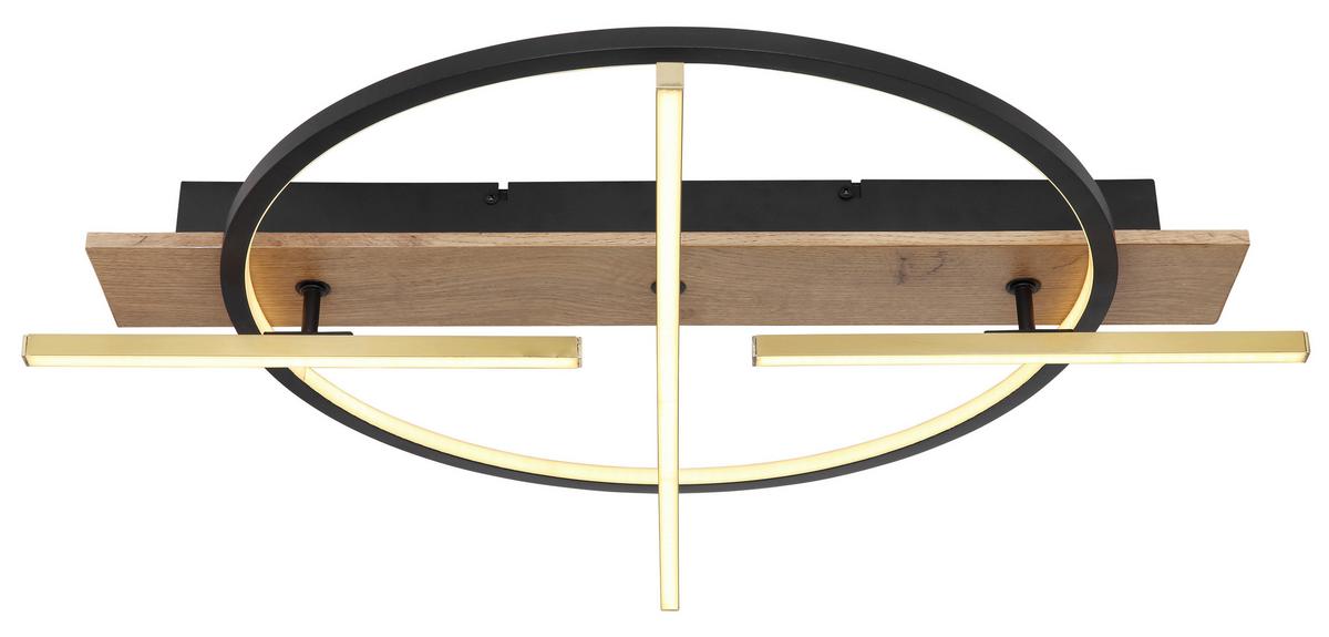 Led Mennyezeti Lámpa 67295d1 - sötétbarna/fekete, Design, műanyag/faalapú anyag (70/60/11,5cm) - Globo