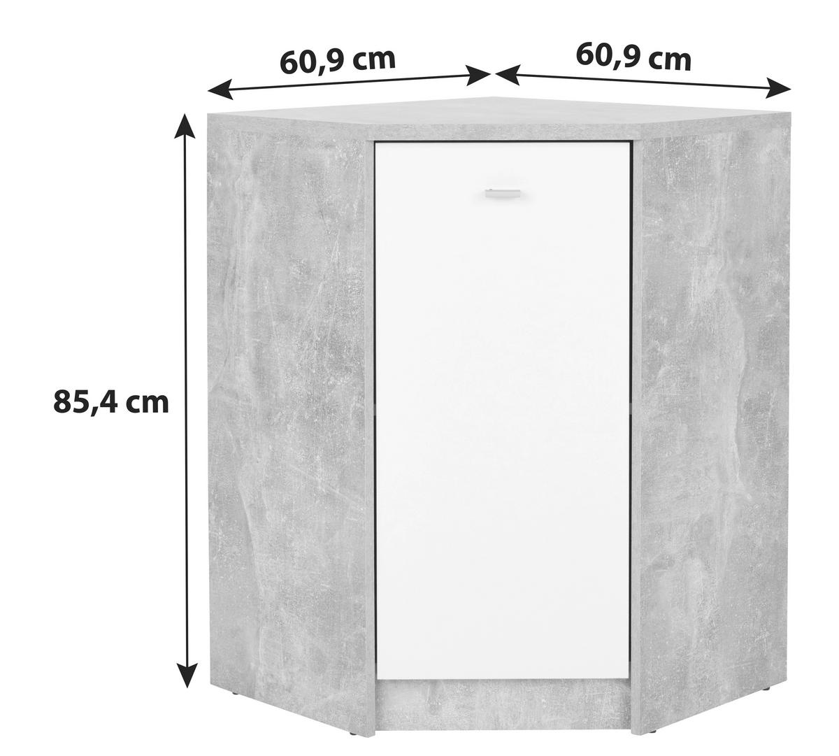 Kommode B 60,9 cm 4-You New, Beton Optik/Weiß - Schwarz/Weiß, MODERN, Holzwerkstoff (60,9/85,4/60,9cm)