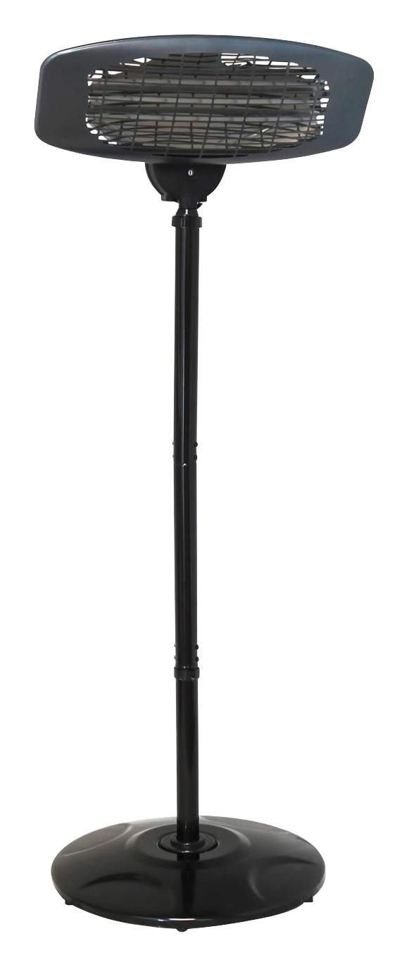 Terrassenheizstrahler 650-2000 W Infrarot höhenverstellbar - Schwarz, Kunststoff/Metall (50/120cm)