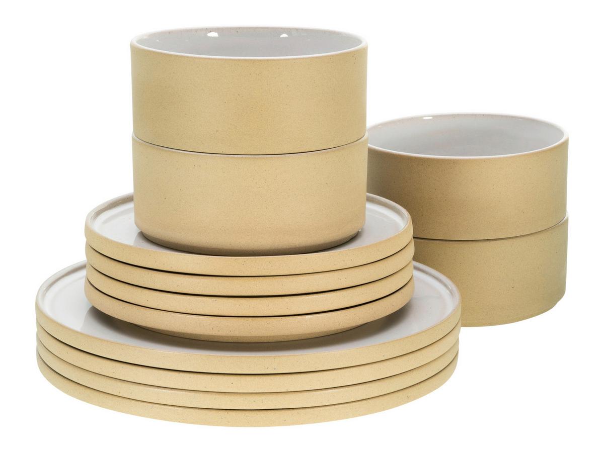 Tafelservice 21531 Futuro White Sand - Sandfarben/Weiß, Trend, Keramik - Creatable