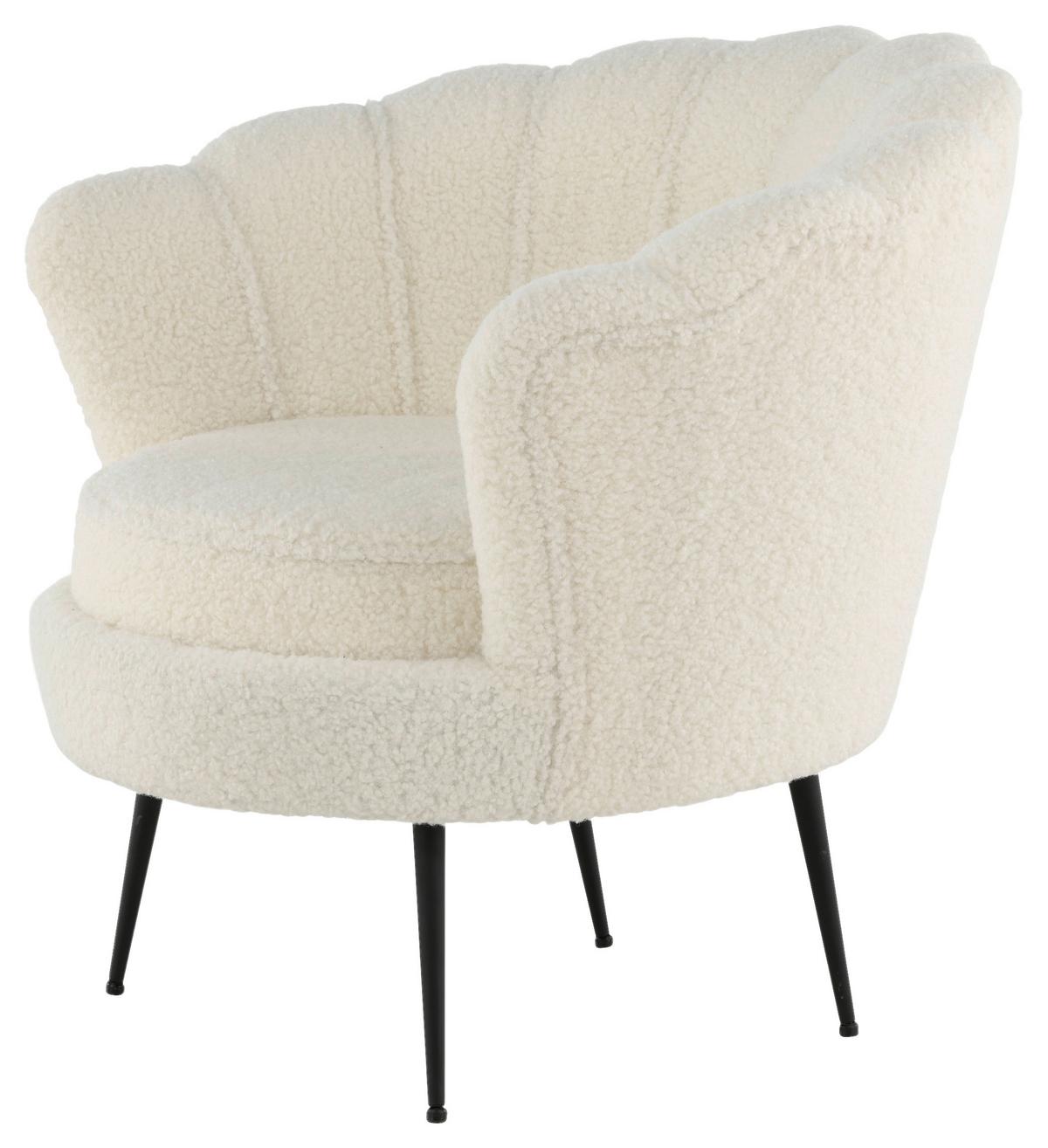 Sessel Calais - Schwarz/Weiß, Design, Textil/Metall (83/76/77cm) - Livetastic