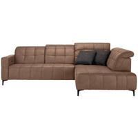 Rohová sedačka PANAMA, pravá, terracotta - černá/terracotta, Konvenční, kov/textil (304/216cm) - Premium Living