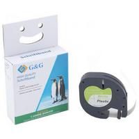 Schriftband RL-D-91221-BK schwarz auf weiß - Schwarz, Basics, Kunststoff