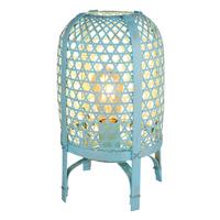 Tischleuchte 15762ta - Blau, Natur, Naturmaterialien/Metall (22/37cm) - Globo