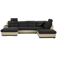 Sedacia súprava do U SEASIDE čierna / prírodná - čierna/prírodná farba, Konventionell, kov/textil (165/334/218cm) - Luca Bessoni