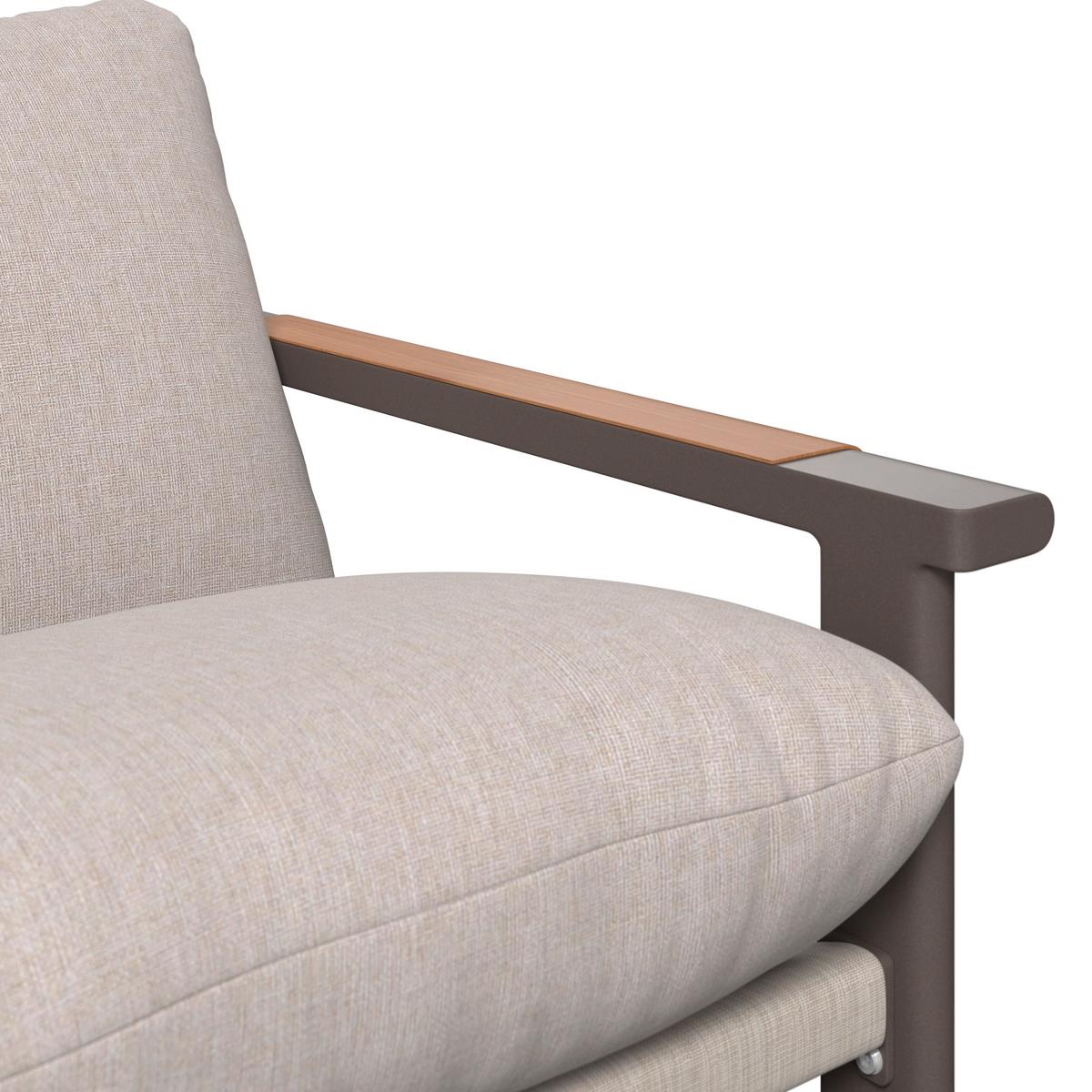 Loungegarnitur Pretoria - Dunkelgrau/Beige, Basics, Glas/Textil - Beldano