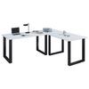 Eckschreibtisch Lona Weiß B: 50 Cm - Schwarz/Weiß, MODERN, Holzwerkstoff/Metall (190/160/76cm) - MID.YOU