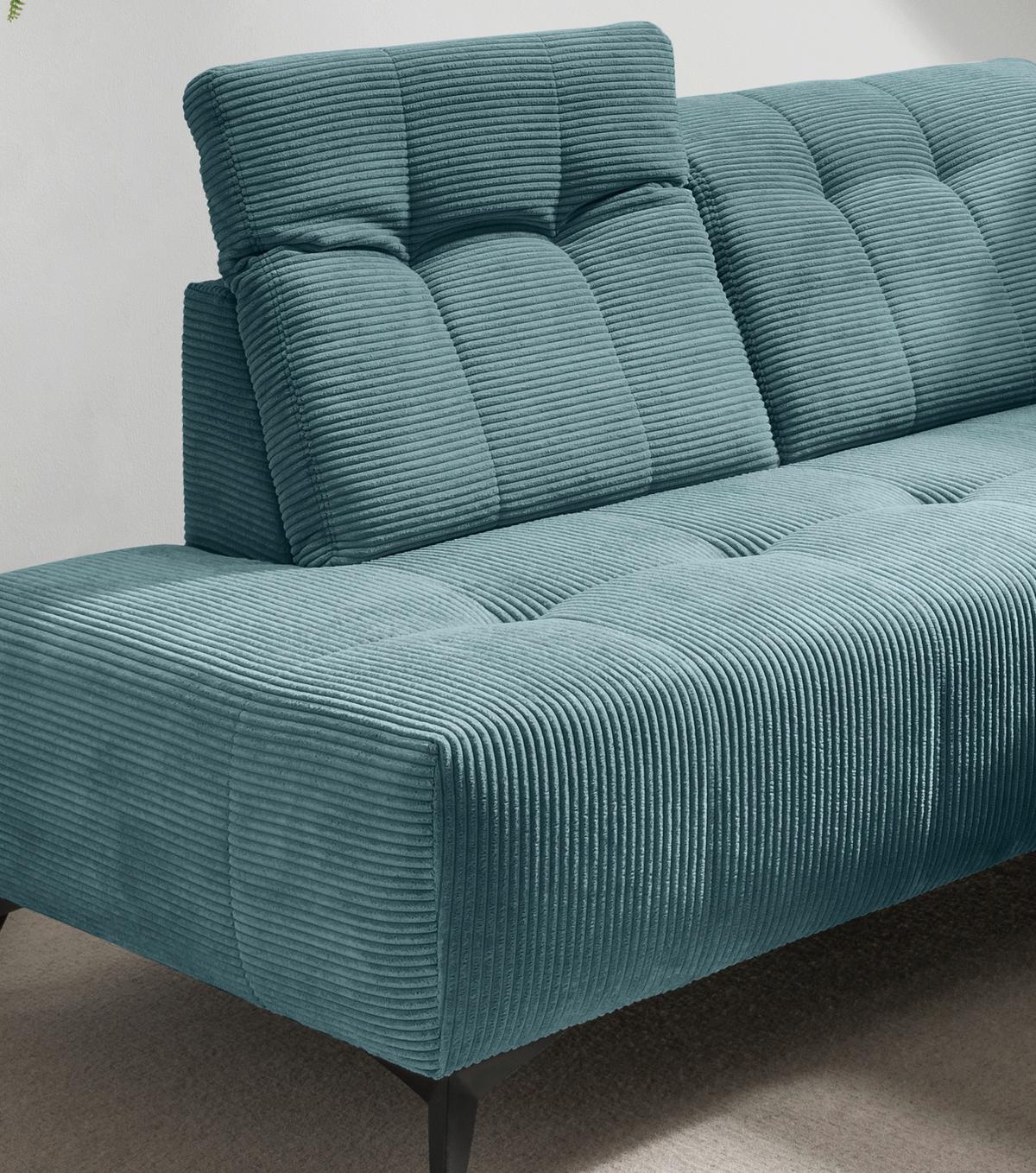 Ecksofa Fiore, Petrol S: 200x272 cm - Petrol/Schwarz, MODERN, Textil (200/272cm) - Livetastic