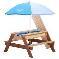 Sand- und Wassertisch A031.004.10 - Blau/Braun, KONVENTIONELL, Holz/Kunststoff (97,7/48,7/95cm) - Ambia Garden