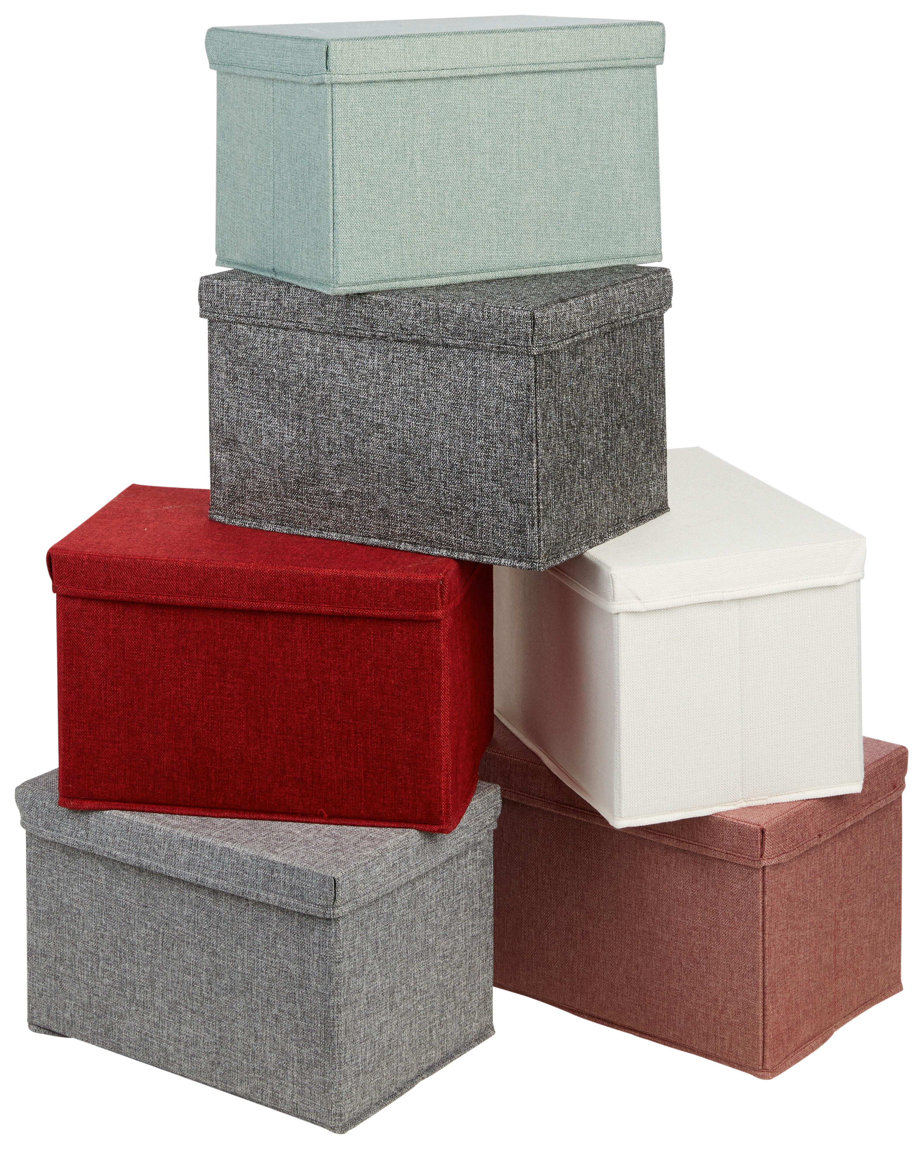 SKLÁDACÍ KRABICE CINDY - CA. 23L -EXT- - šedá, Moderní, karton/textil (38/26/24cm) - Mömax