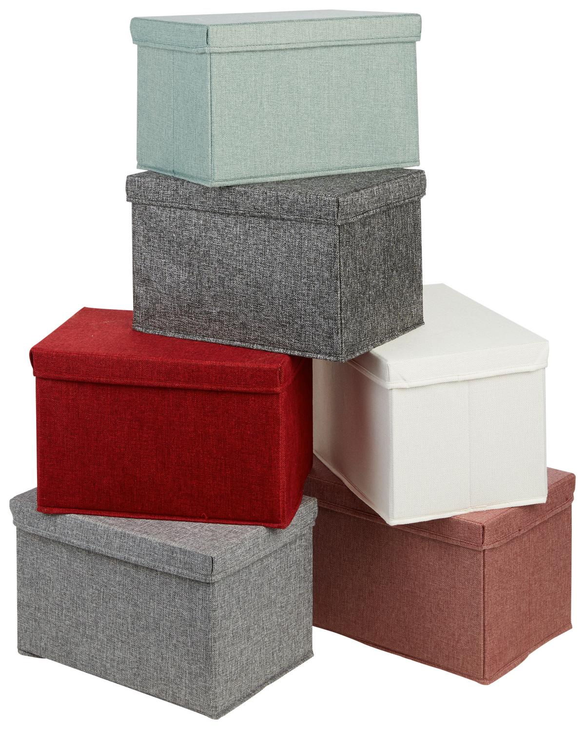 SKLADACÍ BOX CINDY - CA. 23L -EXT- - sivá, Modern, kartón/textil (38/26/24cm) - Mömax