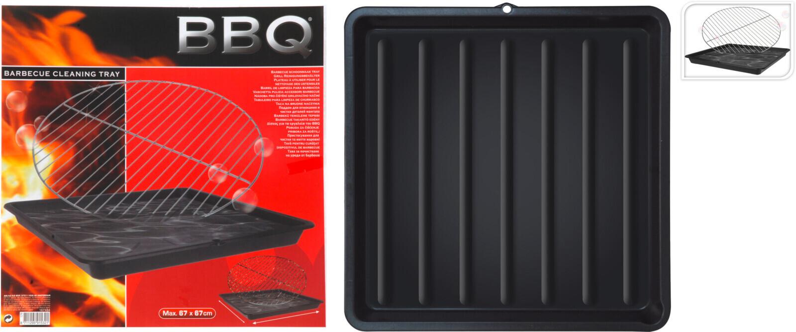 Grillreinigungstablett 67x67x6 Cm - Schwarz, Basics, Kunststoff (67/67/6cm)