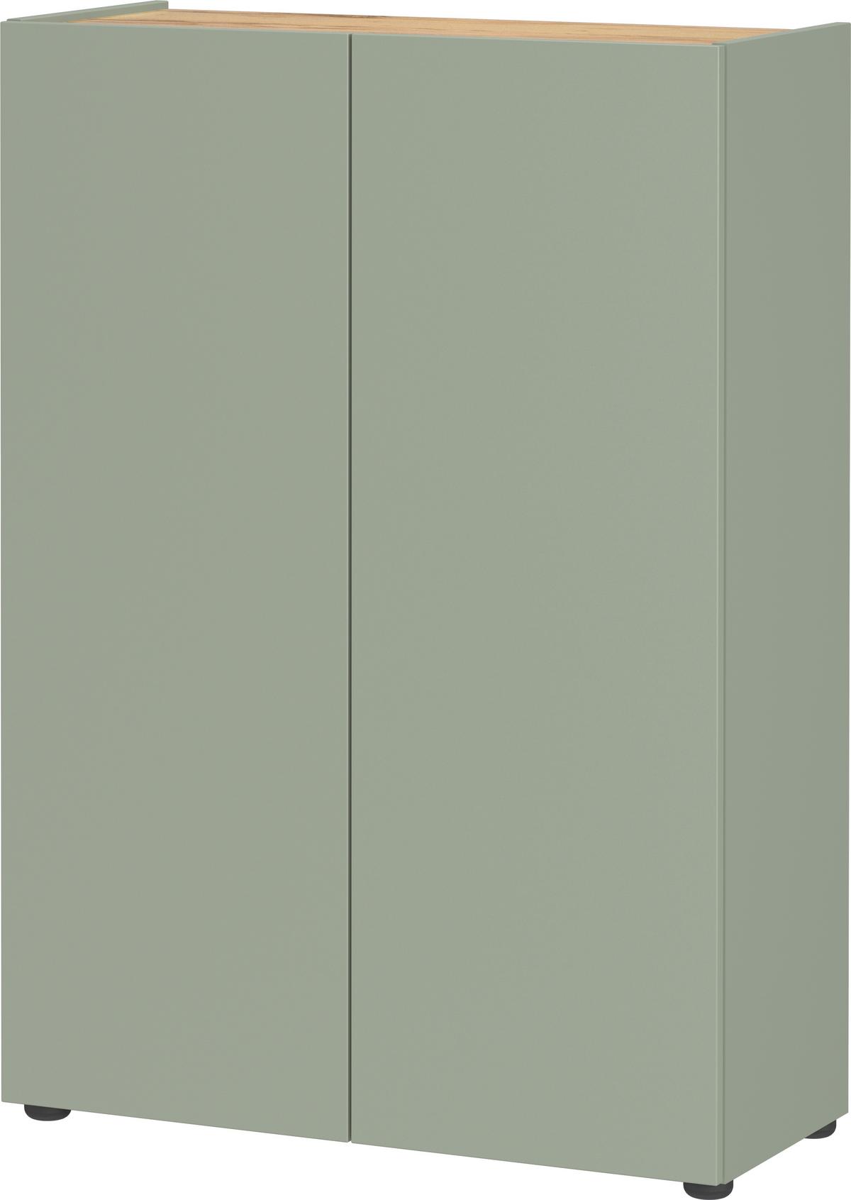 Garderobe Alviano Grün/Eiche Dekor 3-Teilig - Eichefarben/Grün, Design, Glas/Holzwerkstoff (104/200/33cm) - Germania