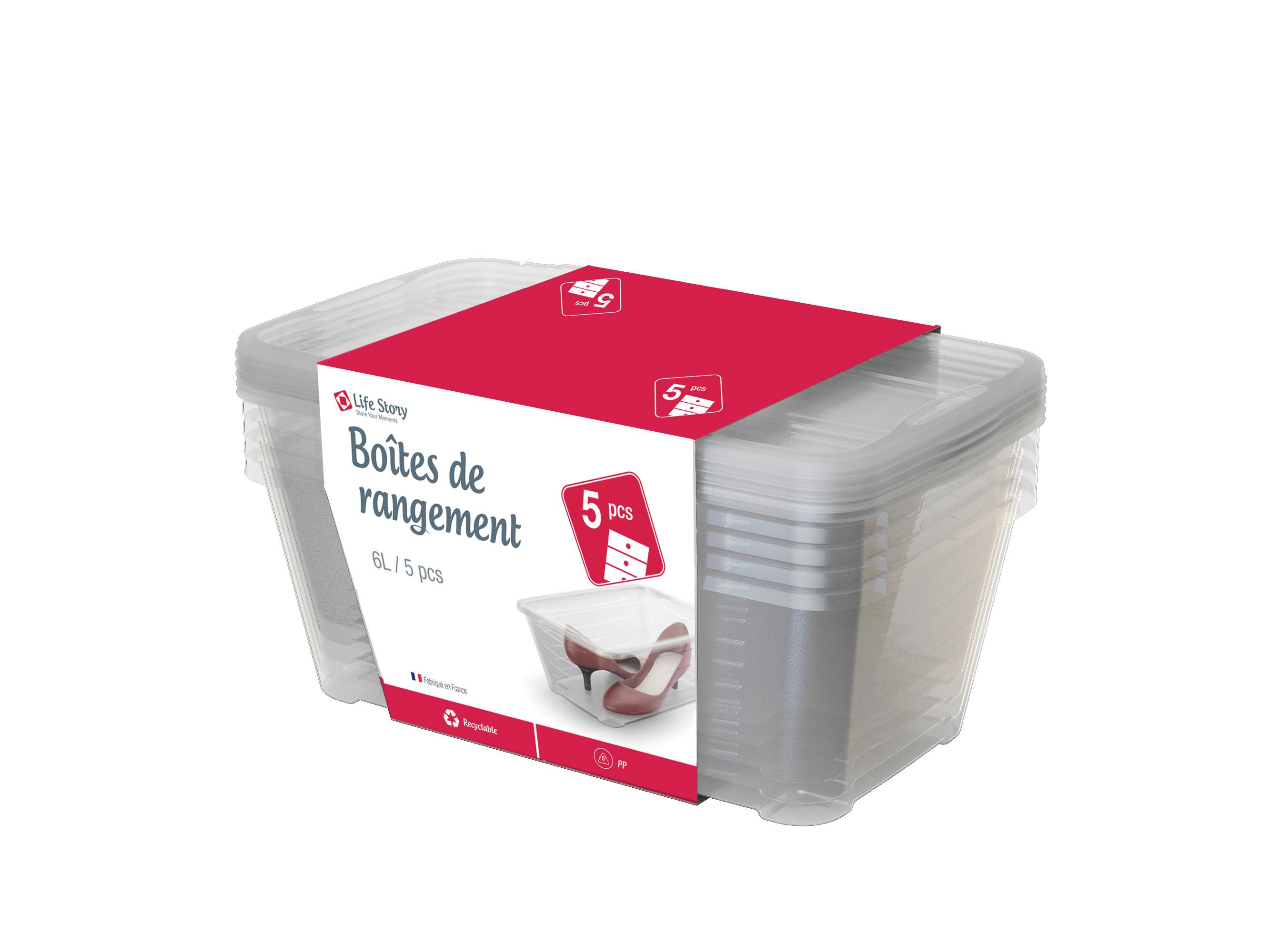 Sada úložných boxov SHOES - číra, Konventionell, plast (35/20/17,2cm) - Mömax