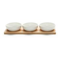 sada misiek na omáčku TAPAS - 3 - bílá, Moderní, dřevo/keramika (31/11/4cm) - Mömax