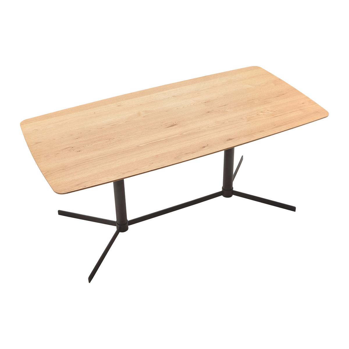 Jedálenský stôl dyha VALETTA 160 - čierna/farba duba, Modern, kov/drevo (160/90/76cm) - Premium Living