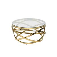 COUCHTISCH Goldfarben L: 80 cm - Klar/Goldfarben, Design, Glas/Metall (80/80/42cm) - Livetastic