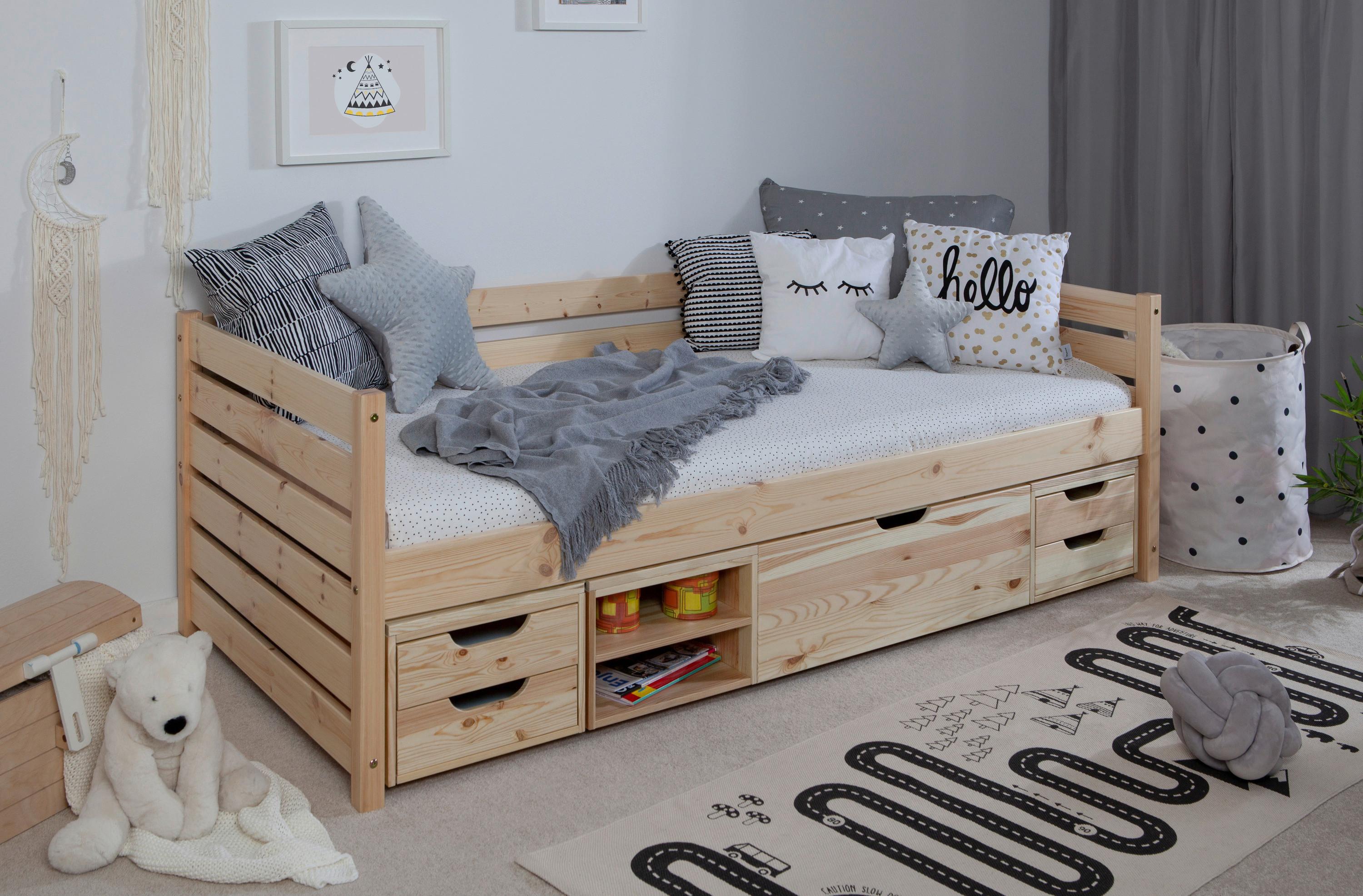Stauraumbett Naomi - Naturfarben, MODERN, Holz (90/200cm) - MID.YOU