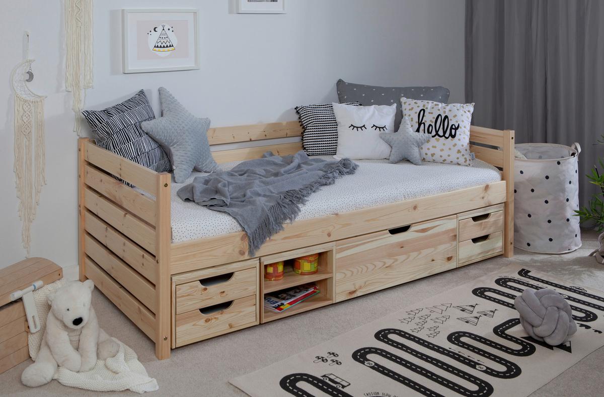 Stauraumbett Naomi - Naturfarben, MODERN, Holz (90/200cm) - MID.YOU