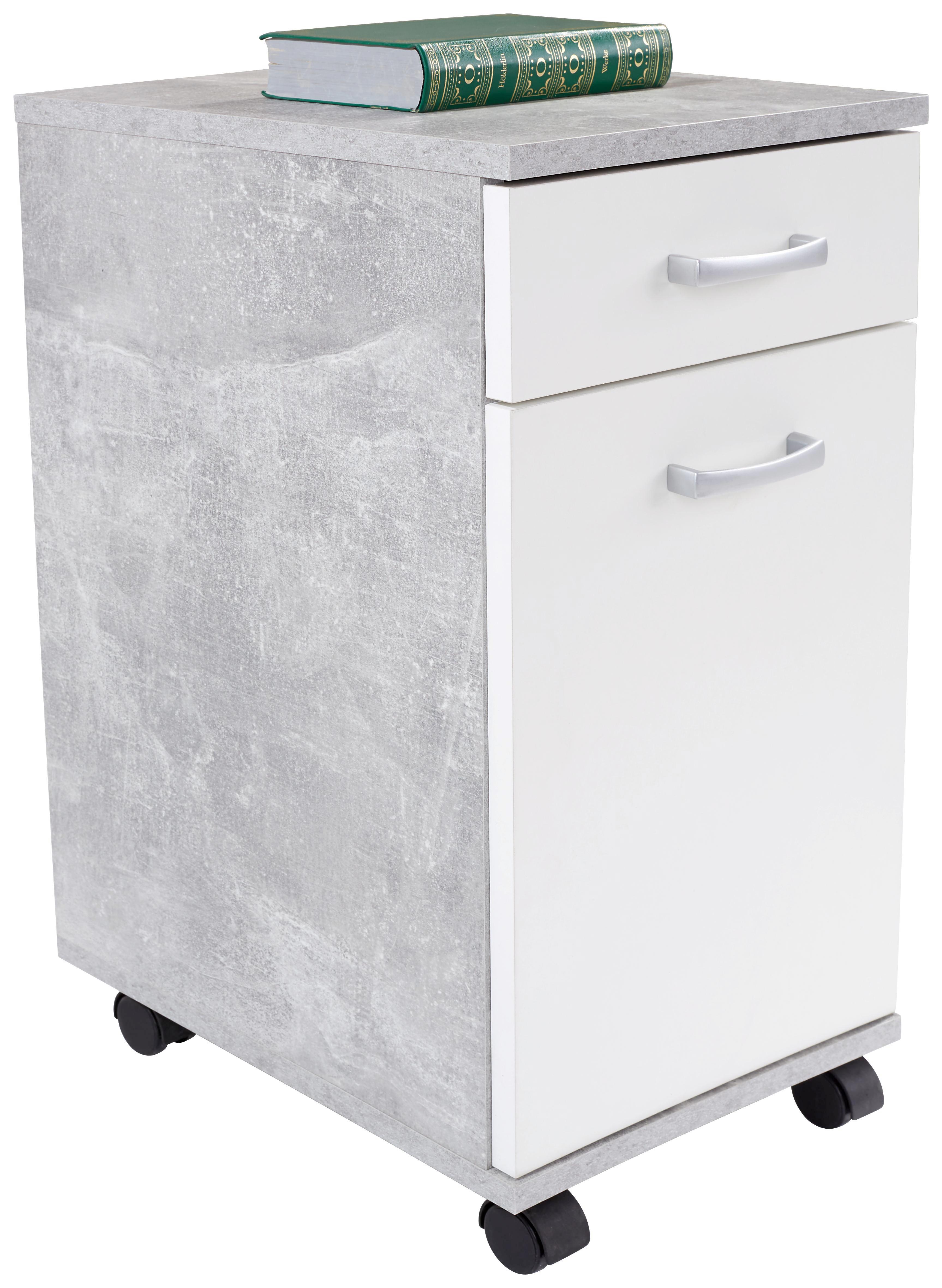 Rollcontainer Rimini - Dunkelgrau/Weiß, MODERN, Holzwerkstoff (33/59,5/38cm)