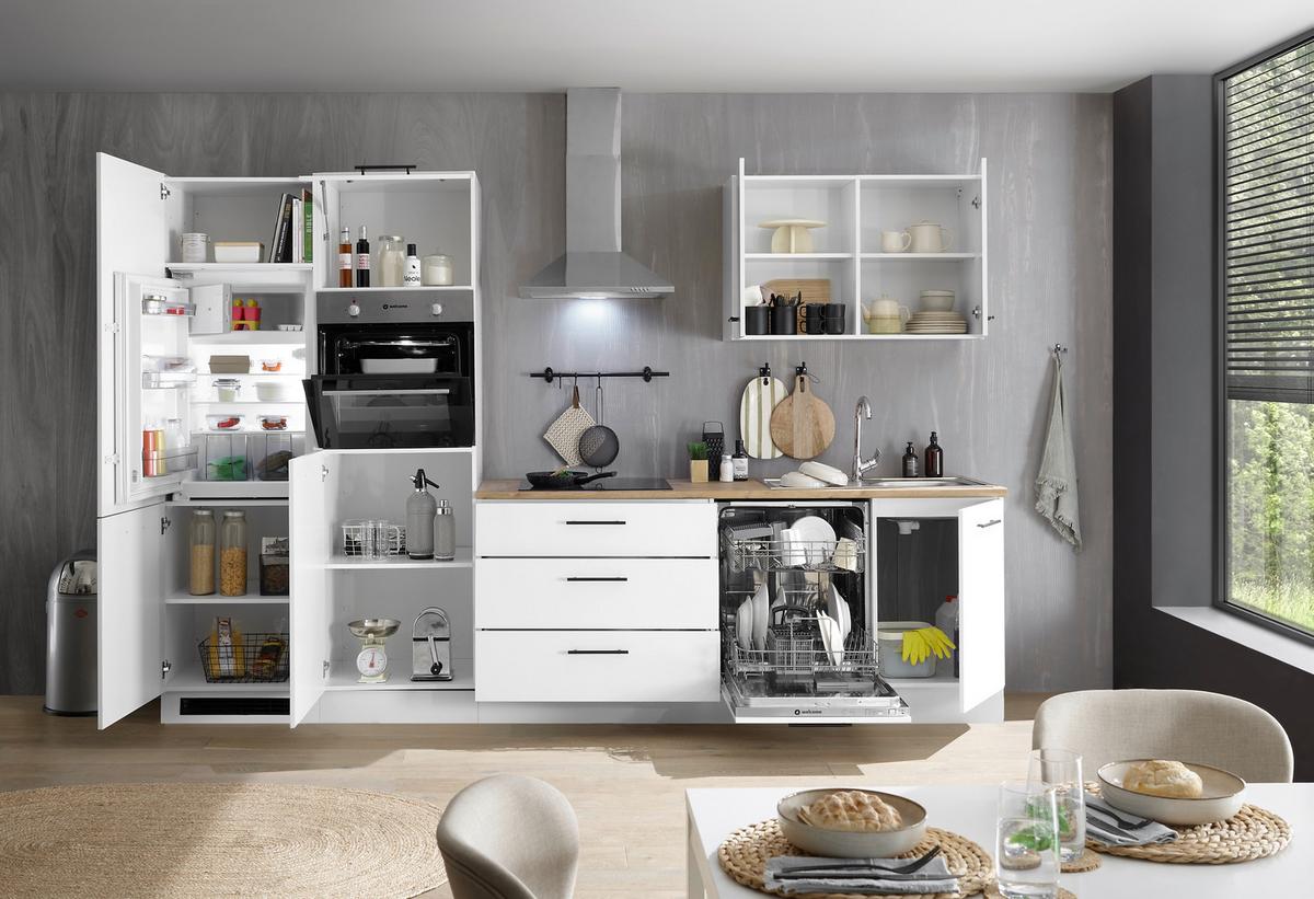 Küchenblock Tirol Weiß B: 310 cm - Eichefarben/Weiß, Basics, Holzwerkstoff (310cm) - MID.YOU