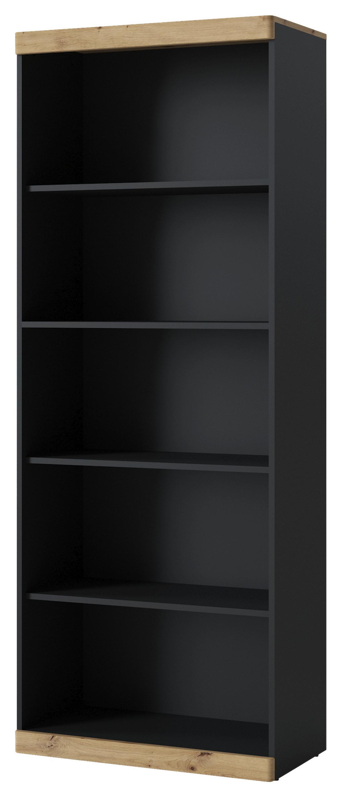 Regal Turino B: 75,8 Cm - Anthrazit/Eiche Artisan, Trend, Holzwerkstoff (75,8/196,5/39,9cm)