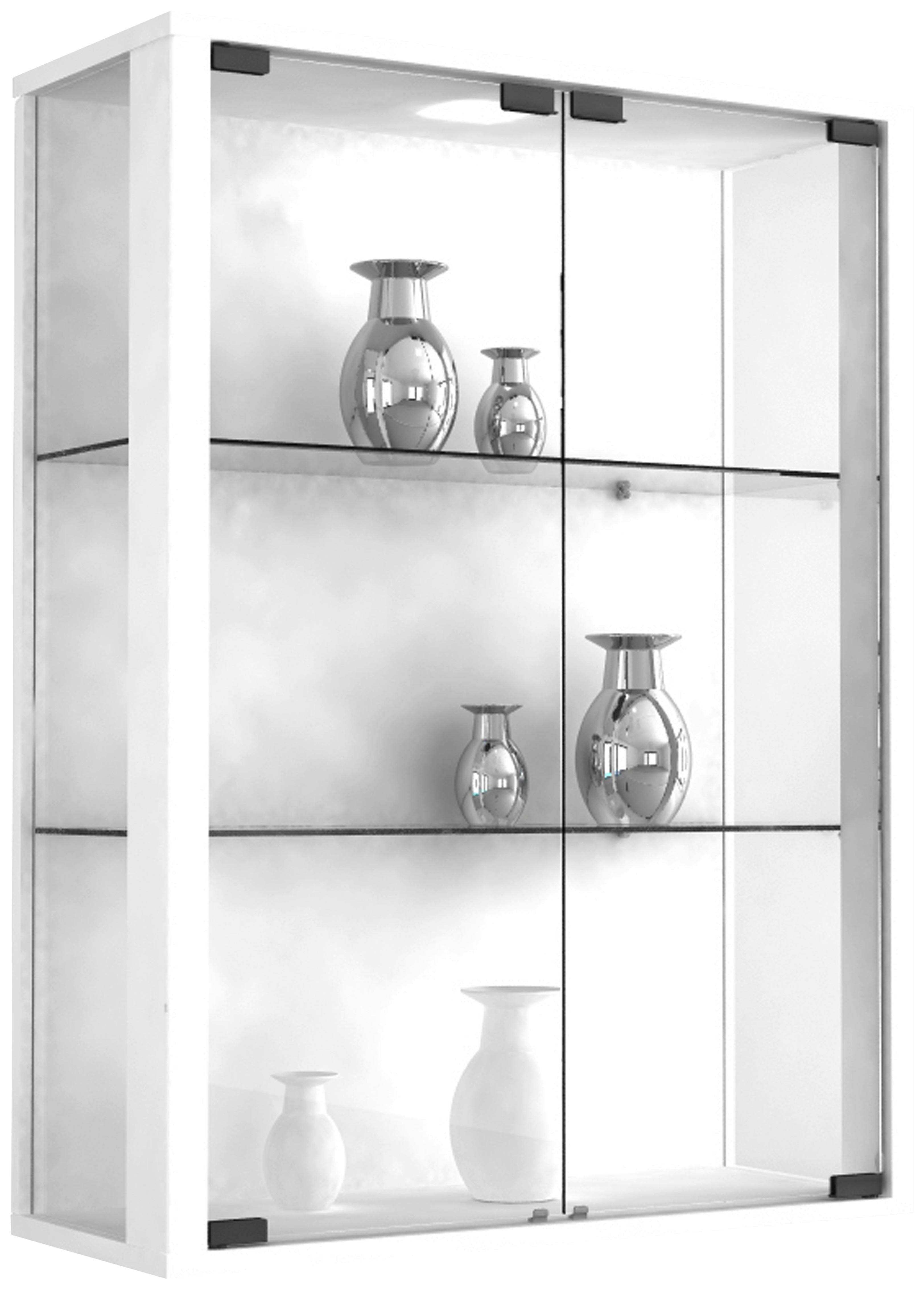 ZÁVĚSNÁ VITRÍNA UDINA - bílá/černá, Konvenční, dřevo/kompozitní dřevo (60/80/25cm) - MID.YOU