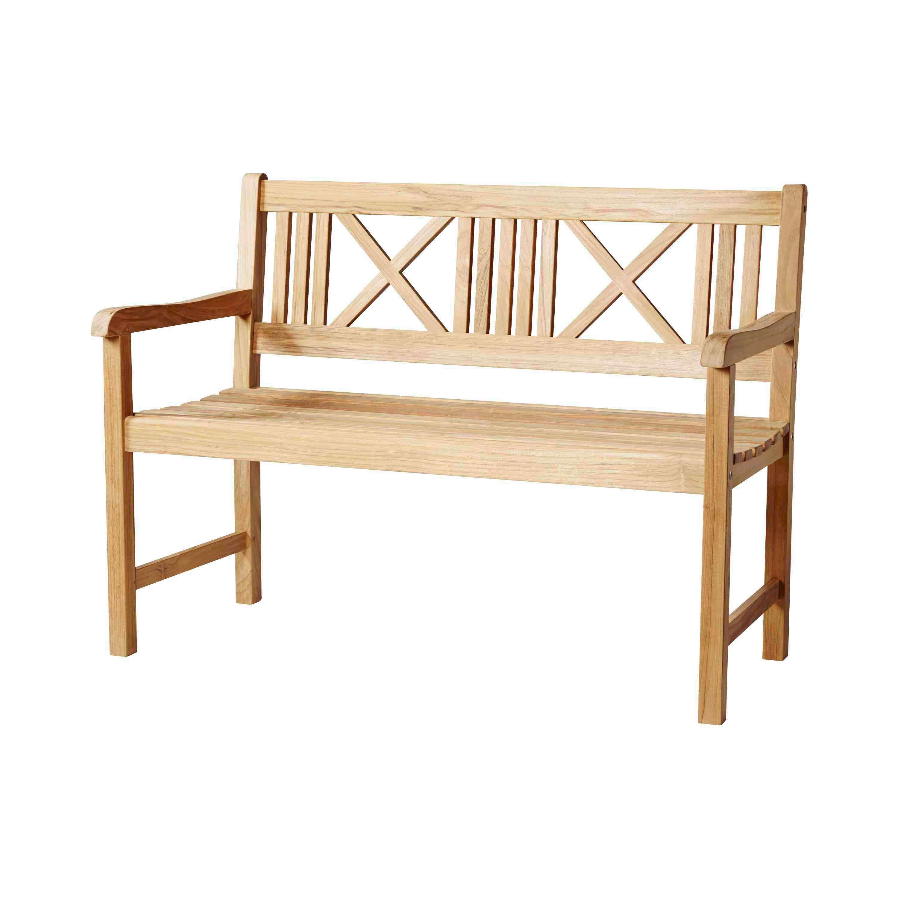 Gartenbank Teakholz 2-Sitzer Rosenborg - Naturfarben/Teakfarben, Natur, Holz (58/89/120cm) - Gardenson