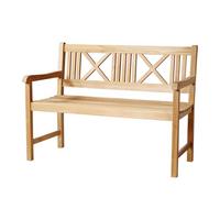 Gartenbank Teakholz 2-Sitzer Rosenborg - Naturfarben/Teakfarben, Natur, Holz (58/89/120cm) - Gardenson